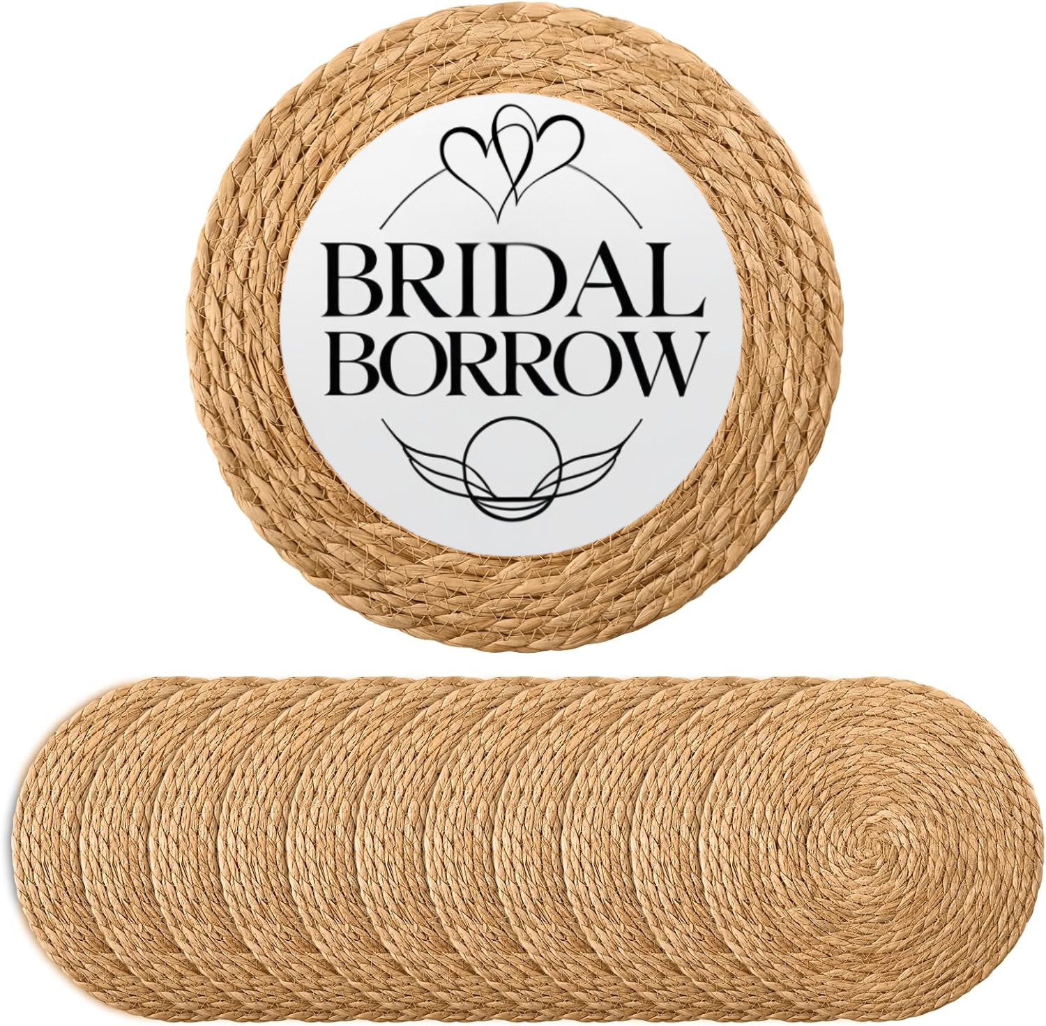 Natural Woven Rattan Placemats / Charger Plates – Boho Wedding Table Decor