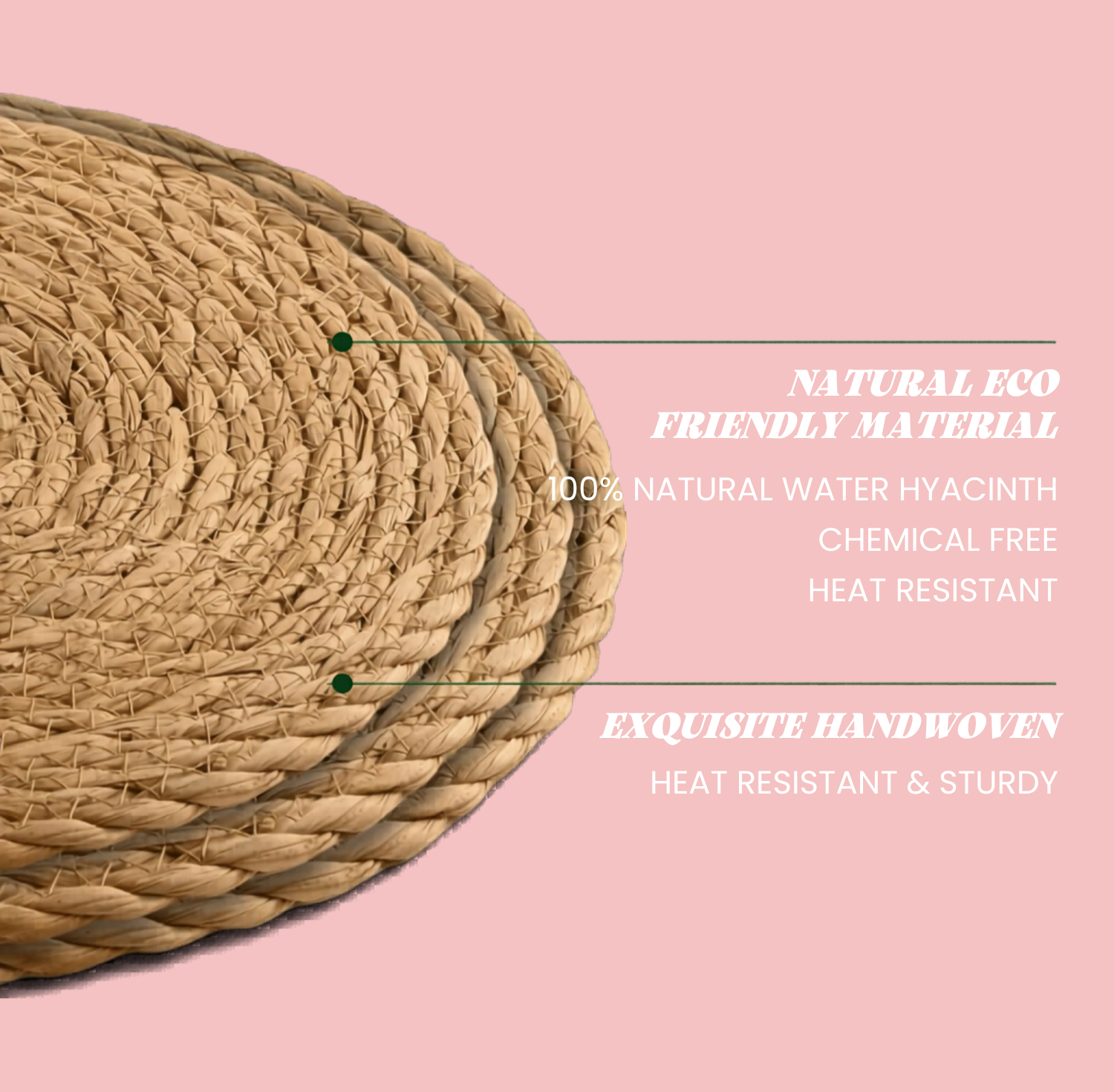 Natural Woven Rattan Placemats / Charger Plates – Boho Wedding Table Decor - Tables & Seating rental - in Vista, Ca