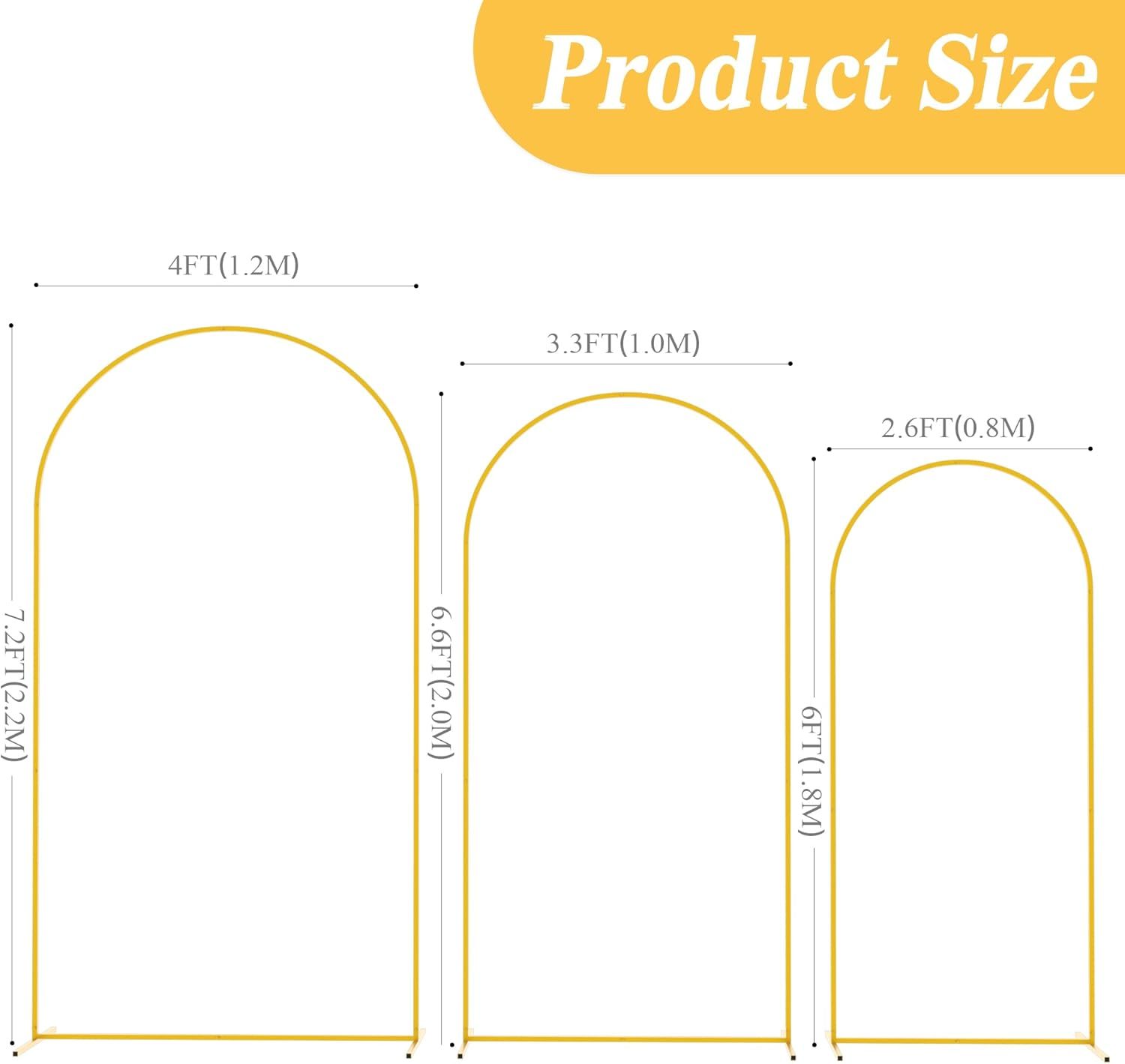 Metal Arch Stand Gold Wedding Backdrop Stand Set of 3  - Décor & Styling rental - in Vista, Ca